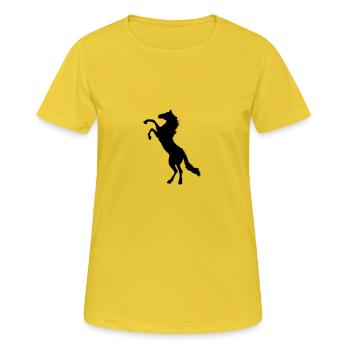 horse - Frauen T-Shirt atmungsaktiv - Sonnengelb - Vorne - AI Model Female 172 dark (172cm)