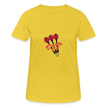 Darts Club - Frauen T-Shirt atmungsaktiv - Sonnengelb - Vorne - AI Model Female 172 dark (172cm)