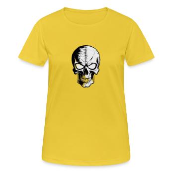 Rockmusik Totenkopf - Frauen T-Shirt atmungsaktiv - Sonnengelb - Vorne - AI Model Female 172 dark (172cm)