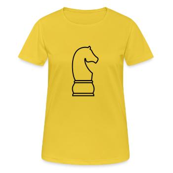 Schach Springer - Frauen T-Shirt atmungsaktiv - Sonnengelb - Vorne - AI Model Female 172 dark (172cm)