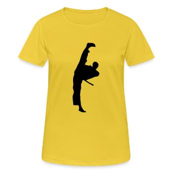 Kick - Frauen T-Shirt atmungsaktiv - Sonnengelb - Vorne - AI Model Female 172 dark (172cm)