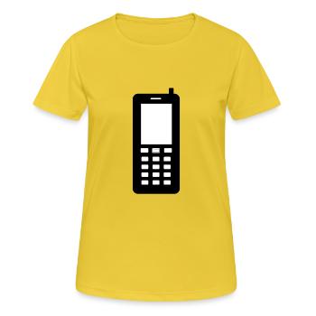 téléphone téléphone mobile retro22 radio téléphone mobile - T-shirt respirant Femme - jaune soleil - Devant - AI Model Female 172 dark (172cm)