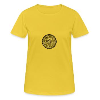 Kalender - Frauen T-Shirt atmungsaktiv - Sonnengelb - Vorne - AI Model Female 172 dark (172cm)