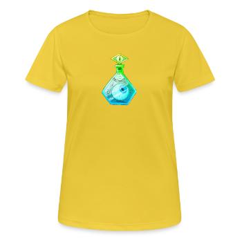 Potion oculaire - T-shirt respirant Femme - jaune soleil - Devant - AI Model Female 172 dark (172cm)