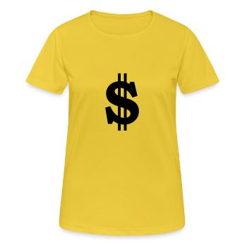 dollar - T-shirt respirant Femme - jaune soleil - Devant - AI Model Female 172 dark (172cm)