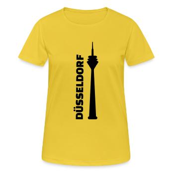Dusseldorf - T-shirt respirant Femme - jaune soleil - Devant - AI Model Female 172 dark (172cm)