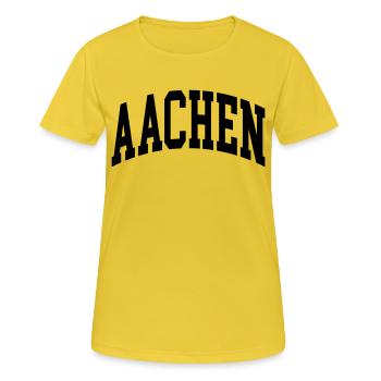 Aix-la-Chapelle - T-shirt respirant Femme - jaune soleil - Devant - AI Model Female 172 dark (172cm)