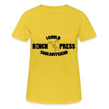 Bench Press - Women's Breathable T-Shirt - sunshine - Front - AI Model Female 172 dark (172cm)