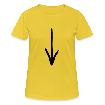 Pfeil - Frauen T-Shirt atmungsaktiv - Sonnengelb - Vorne - AI Model Female 172 dark (172cm)