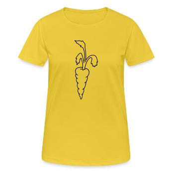 Carotte carotte - T-shirt respirant Femme - jaune soleil - Devant - AI Model Female 172 dark (172cm)