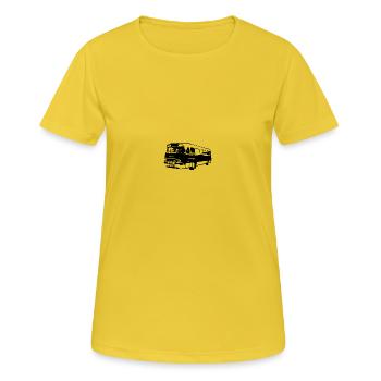 Ikarus 66 Bus Omnibus - Frauen T-Shirt atmungsaktiv - Sonnengelb - Vorne - AI Model Female 172 dark (172cm)