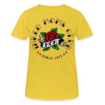 Inked Moms Club - Frauen T-Shirt atmungsaktiv - Sonnengelb - Vorne - AI Model Female 172 dark (172cm)