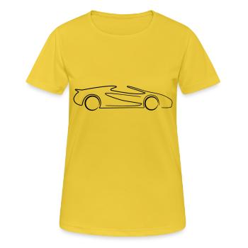 Cabrio PS Roadster Sportwagen Tribal - Frauen T-Shirt atmungsaktiv - Sonnengelb - Vorne - AI Model Female 172 dark (172cm)