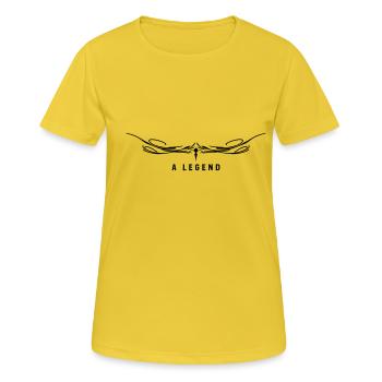 a legend VERZIERUNG >> VECTORGRAPHIC - Frauen T-Shirt atmungsaktiv - Sonnengelb - Vorne - AI Model Female 172 dark (172cm)