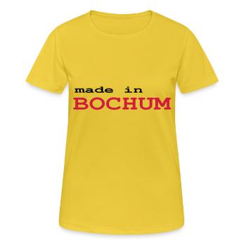 bochum - Frauen T-Shirt atmungsaktiv - Sonnengelb - Vorne - AI Model Female 172 dark (172cm)