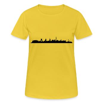 Skyline Gelsenkirchen - Frauen T-Shirt atmungsaktiv - Sonnengelb - Vorne - AI Model Female 172 dark (172cm)