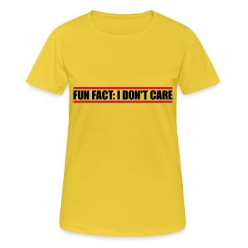Je me fiche des faits - T-shirt respirant Femme - jaune soleil - Devant - AI Model Female 172 dark (172cm)