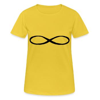 unendlich symbol geschwister paerchen geschrieben - Frauen T-Shirt atmungsaktiv - Sonnengelb - Vorne - AI Model Female 172 dark (172cm)