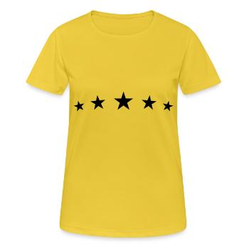 stern bogen - Frauen T-Shirt atmungsaktiv - Sonnengelb - Vorne - AI Model Female 172 dark (172cm)