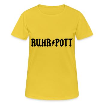 Ruhrpott - Frauen T-Shirt atmungsaktiv - Sonnengelb - Vorne - AI Model Female 172 dark (172cm)