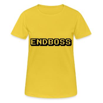 Endboss - Frauen T-Shirt atmungsaktiv - Sonnengelb - Vorne - AI Model Female 172 dark (172cm)