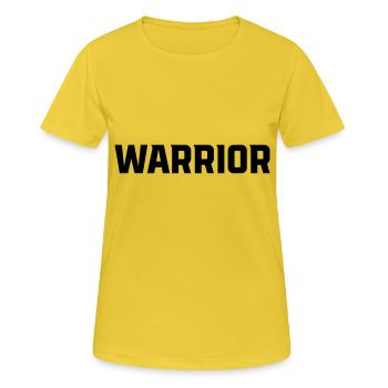 Warrior Krieger Typo - Frauen T-Shirt atmungsaktiv - Sonnengelb - Vorne - AI Model Female 172 dark (172cm)