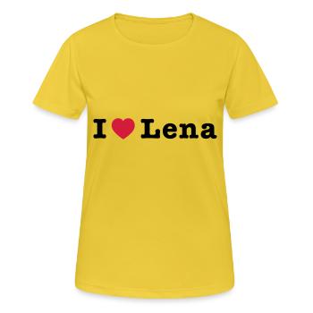 J'aime Lena 1 - T-shirt respirant Femme - jaune soleil - Devant - AI Model Female 172 dark (172cm)