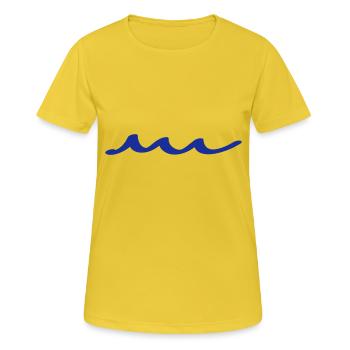 wellen - Frauen T-Shirt atmungsaktiv - Sonnengelb - Vorne - AI Model Female 172 dark (172cm)