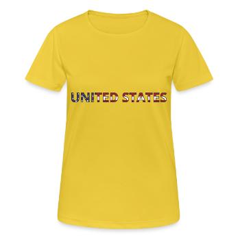 United States - T-shirt respirant Femme - jaune soleil - Devant - AI Model Female 172 dark (172cm)