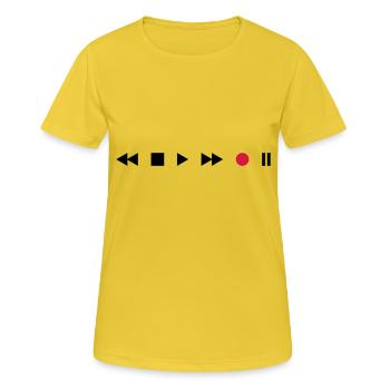 Tape Deck - Frauen T-Shirt atmungsaktiv - Sonnengelb - Vorne - AI Model Female 172 dark (172cm)