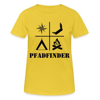 Pfadfinder - Frauen T-Shirt atmungsaktiv - Sonnengelb - Vorne - AI Model Female 172 dark (172cm)