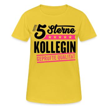 5Sterne Kollegin - Frauen T-Shirt atmungsaktiv - Sonnengelb - Vorne - AI Model Female 172 dark (172cm)