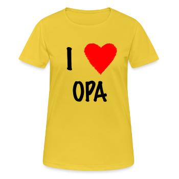 J'aime OPA - T-shirt respirant Femme - jaune soleil - Devant - AI Model Female 172 dark (172cm)