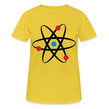 big bang atome physik - Frauen T-Shirt atmungsaktiv - Sonnengelb - Vorne - AI Model Female 172 dark (172cm)