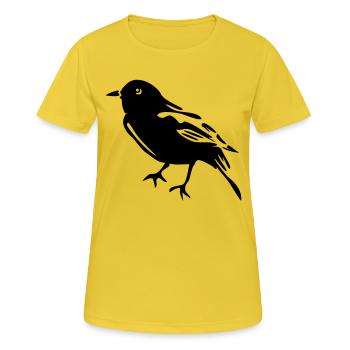 Spatz - Frauen T-Shirt atmungsaktiv - Sonnengelb - Vorne - AI Model Female 172 dark (172cm)
