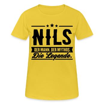 Man Myth Legend Nils - Women's Breathable T-Shirt - sunshine - Front - AI Model Female 172 dark (172cm)