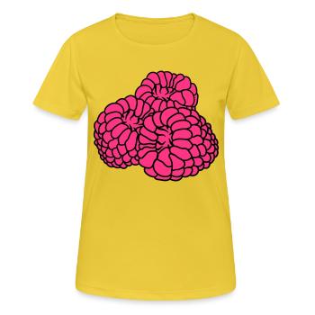 beaucoup de framboises baies délicieux - T-shirt respirant Femme - jaune soleil - Devant - AI Model Female 172 dark (172cm)
