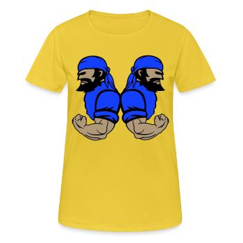 Pirates - T-shirt respirant Femme - jaune soleil - Devant - AI Model Female 172 dark (172cm)