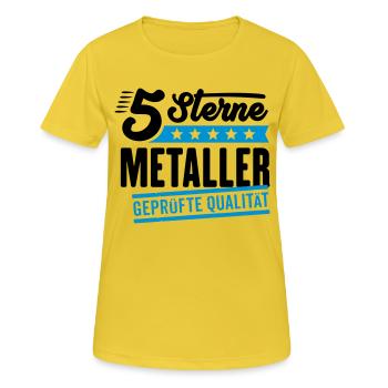 5Sterne Metaller - Frauen T-Shirt atmungsaktiv - Sonnengelb - Vorne - AI Model Female 172 dark (172cm)