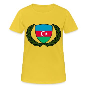 aserbaidschan flagge wappen logo aserbaidschan - Frauen T-Shirt atmungsaktiv - Sonnengelb - Vorne - AI Model Female 172 dark (172cm)
