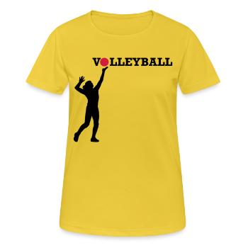 Volley-ball - T-shirt respirant Femme - jaune soleil - Devant - AI Model Female 172 dark (172cm)