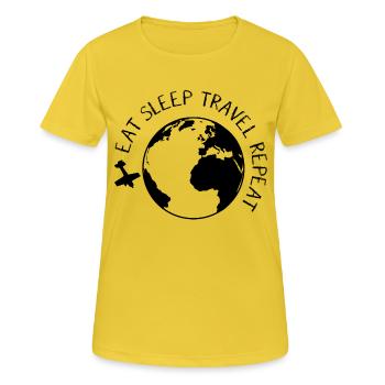 Eat Sleep Travel Repeat - Women's Breathable T-Shirt - sunshine - Front - AI Model Female 172 dark (172cm)
