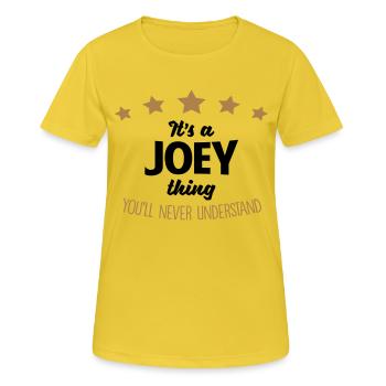 It's a joey name thing stars never unders - Women's Breathable T-Shirt - sunshine - Front - AI Model Female 172 dark (172cm)