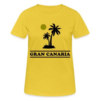 Gran Canaria - Frauen T-Shirt atmungsaktiv - Sonnengelb - Vorne - AI Model Female 172 dark (172cm)