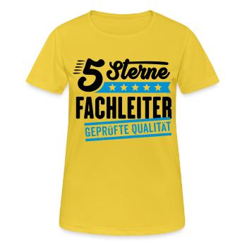 5Sterne Fachleiter - Frauen T-Shirt atmungsaktiv - Sonnengelb - Vorne - AI Model Female 172 dark (172cm)