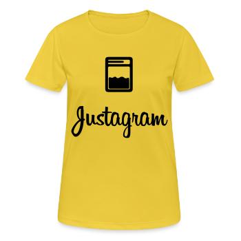 Justagram Weed Baggy - T-shirt respirant Femme - jaune soleil - Devant - AI Model Female 172 dark (172cm)