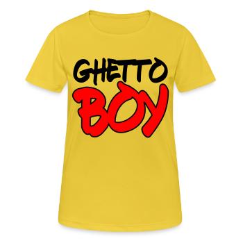 ghetto boy 2 - Frauen T-Shirt atmungsaktiv - Sonnengelb - Vorne - AI Model Female 172 dark (172cm)