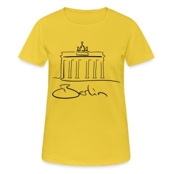 Berlin Line Art - Minimalist - Women's Breathable T-Shirt - sunshine - Front - AI Model Female 172 dark (172cm)