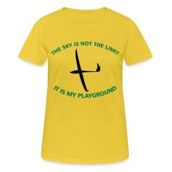 Cadeau de pilote de planeur - T-shirt respirant Femme - jaune soleil - Devant - AI Model Female 172 dark (172cm)