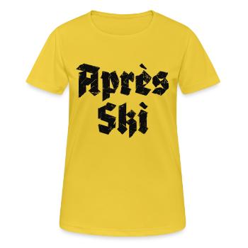 Apres Ski - T-shirt respirant Femme - jaune soleil - Devant - AI Model Female 172 dark (172cm)